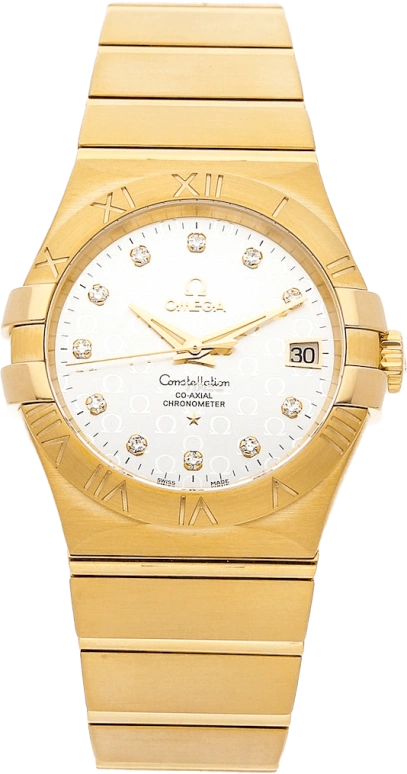 Omega,Constellation 35mm,35mm,Yellow Gold,Silver,Automatic,Day,48hours,123,123.50.35.20.52.004