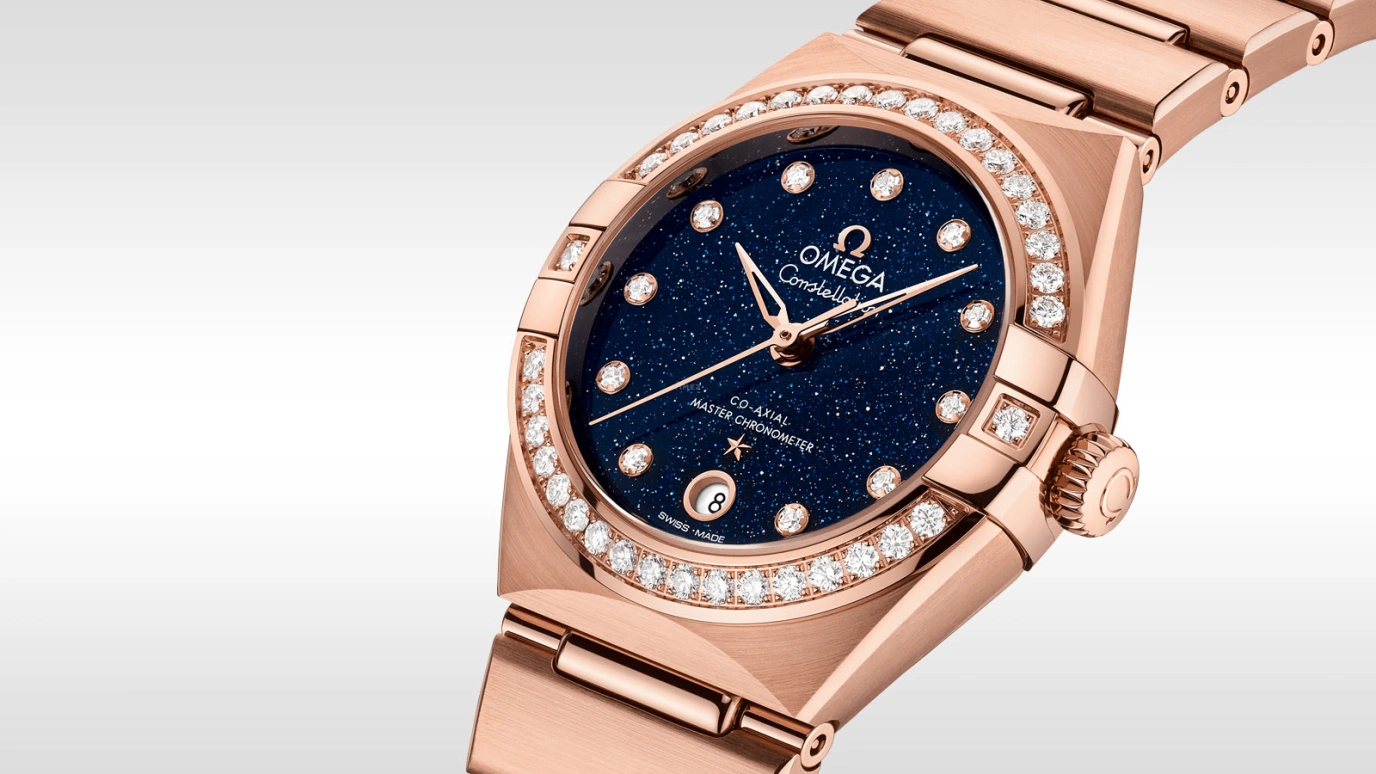 Omega,Constellation 29mm,29mm,Sedna Gold,Blue,Automatic,Date,Co-Axial Escapement,131,131.55.29.20.53.003