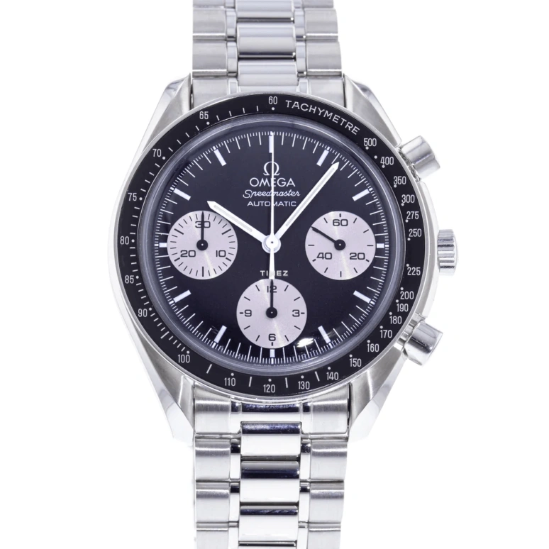 Omega,Speedmaster (Non-Moonwatch) 39mm,39mm,Stainless Steel,Black,Automatic,Chronograph,42hours,3510,3510.52.00