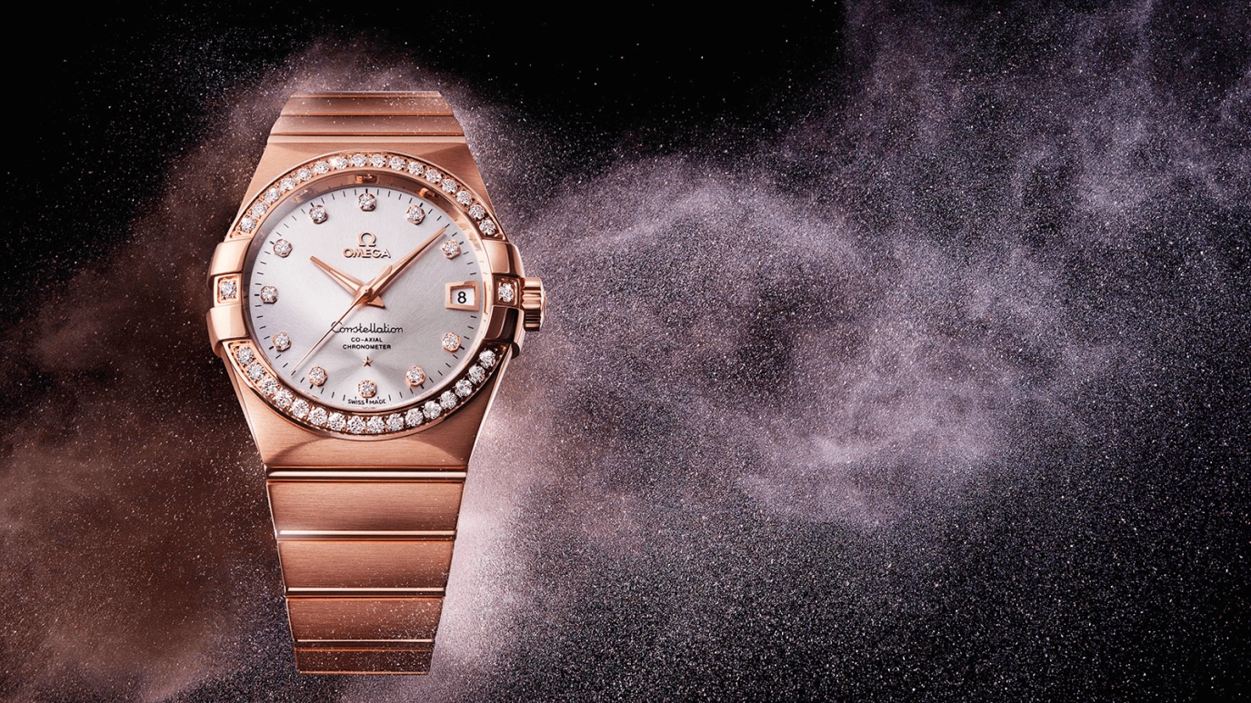 Omega,Constellation 38mm,38mm,Red Gold,Silver,Automatic,Date,Co-Axial Escapement,123,123.55.38.21.52.001