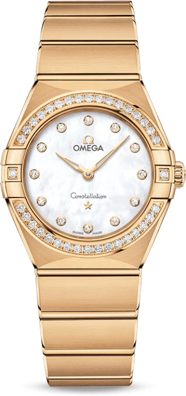Omega,Constellation 28mm,28mm,Yellow Gold,White,Quartz,In-house Caliber,Sapphire,131,131.55.28.60.55.002