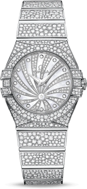 Omega,Constellation 27mm,27mm,White Gold,White,Quartz,30000hours,In-house Caliber,123,123.55.27.60.55.010