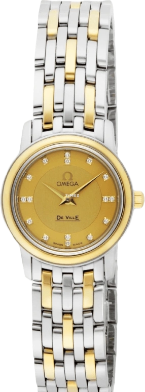 Omega,De Ville 22mm,22mm,Yellow Gold,Stainless Steel,Champagne,Quartz,30000hours,In-house Caliber,4370,4370.16.00
