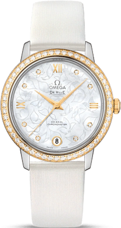 Omega,De Ville 32.70mm,32.70mm,Yellow Gold,Stainless Steel,White,Automatic,Date,Co-Axial Escapement,424,424.27.33.20.55.002