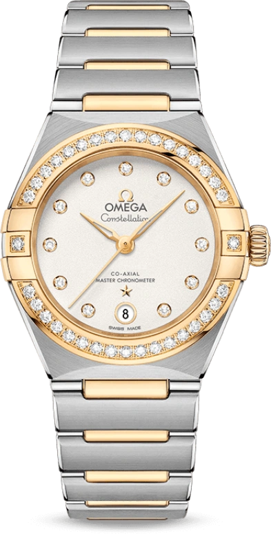 Omega,Constellation 29mm,29mm,Yellow Gold,Stainless Steel,Champagne,Automatic,Date,Co-Axial Escapement,131,131.25.29.20.52.002