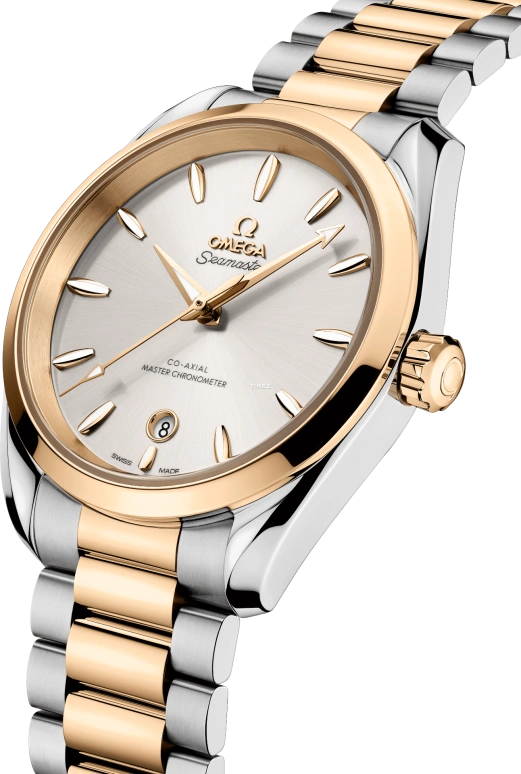Omega,Aqua Terra 38mm,38mm,Moonshine Gold,Stainless Steel,Silver,Grey,Automatic,Day,Anti-magnetic,220,220.20.38.20.02.002