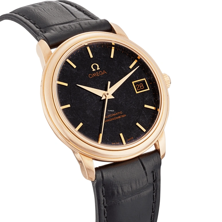 Omega,De Ville 34.70mm,34.70mm,Pink Gold,Black,Automatic,Day,44hours,4601,4601.54.01