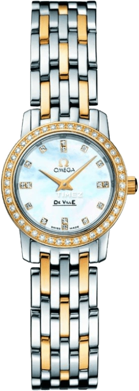 Omega,De Ville 22mm,22mm,Yellow Gold,Stainless Steel,White,Quartz,30000hours,In-house Caliber,4375,4375.57.00