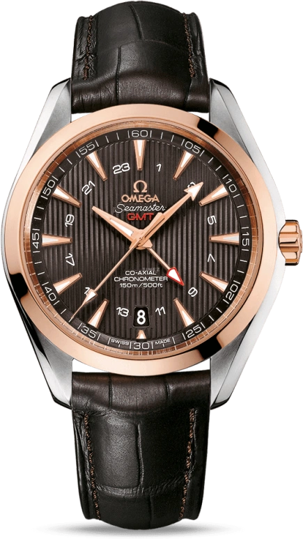 Omega,Aqua Terra 43mm,43mm,Red Gold,Stainless Steel,Grey,Automatic,Date,Co-Axial Escapement,231,231.23.43.22.06.001