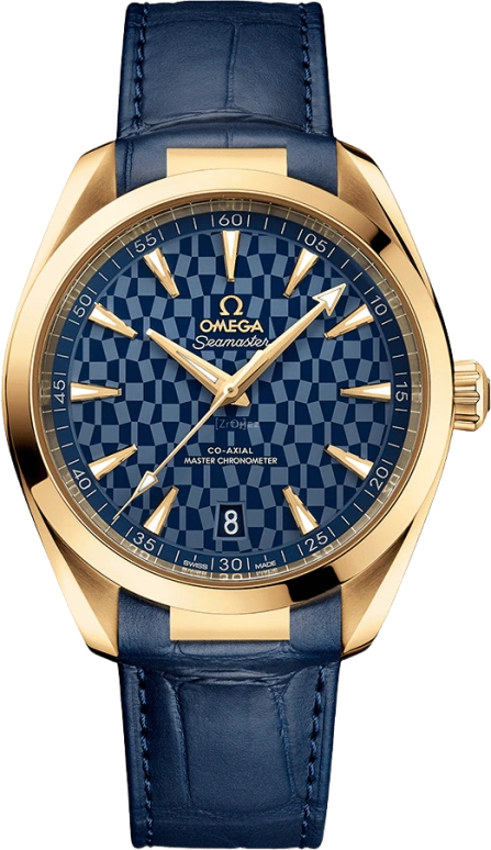 Omega,Aqua Terra 41mm,41mm,Yellow Gold,Blue,Automatic,Date,Co-Axial Escapement,522,522.53.41.21.03.001