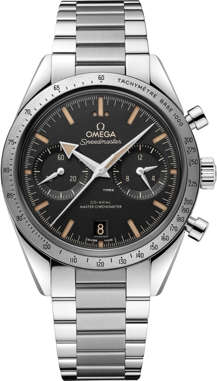 Omega,Speedmaster (Non-Moonwatch) 40.50mm,40.50mm,Stainless Steel,Black,Handwound,Chronograph,Day,Dule Time,Co-Axial Escapement,60hours,In-house Caliber,332,332.10.41.51.01.001
