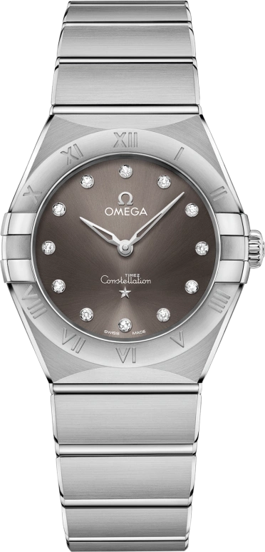 Omega,Constellation 28mm,28mm,Stainless Steel,Grey,Quartz,In-house Caliber,Sapphire,131,131.10.28.60.56.001