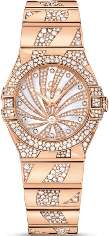 Omega,Constellation 27mm,27mm,Red Gold,White,Quartz,30000hours,In-house Caliber,123,123.55.27.60.55.011