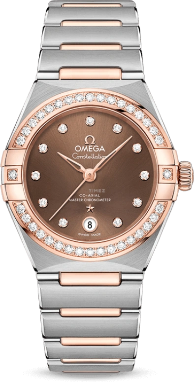 Omega,Constellation 29mm,29mm,Sedna Gold,Stainless Steel,Brown,Automatic,Date,Co-Axial Escapement,131,131.25.29.20.63.001