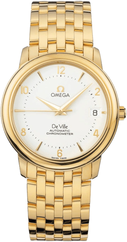 Omega,De Ville 34.70mm,34.70mm,Yellow Gold,White,Automatic,Date,44hours,4100,4100.30.00