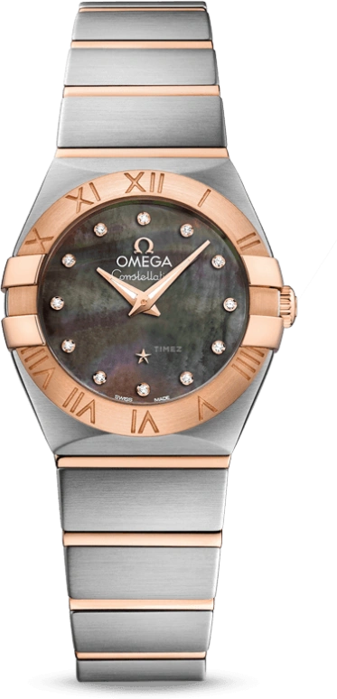 Omega,Constellation 24mm,24mm,Red Gold,Stainless Steel,Black,Quartz,30000hours,In-house Caliber,123,123.20.24.60.57.005