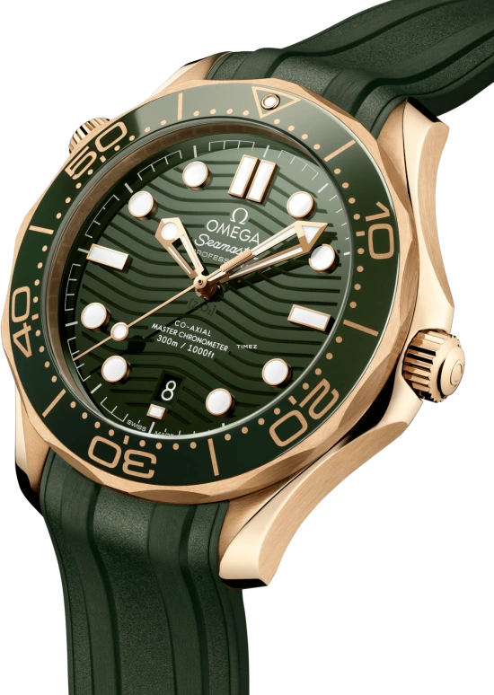 Omega,Seamaster Diver 300M 42mm,42mm,Moonshine Gold,Green,Automatic,Day,Anti-magnetic,210,210.62.42.20.10.001