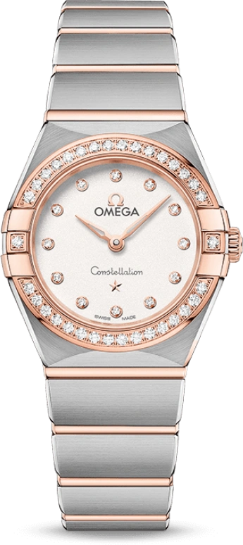 Omega,Constellation 25mm,25mm,Sedna Gold,Stainless Steel,White,Quartz,In-house Caliber,Sapphire,131,131.25.25.60.52.001