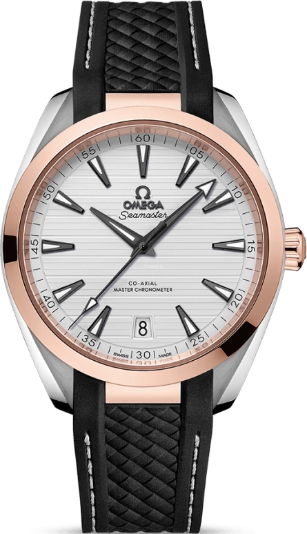 Omega,Aqua Terra 41mm,41mm,Sedna Gold,Stainless Steel,Silver,Automatic,Date,Co-Axial Escapement,220,220.22.41.21.02.001