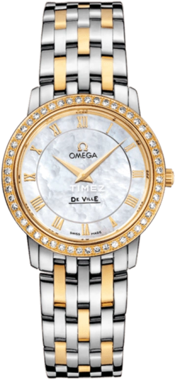 Omega,De Ville 27mm,27mm,Yellow Gold,Stainless Steel,White,Quartz,30000hours,In-house Caliber,413,413.25.27.60.05.001