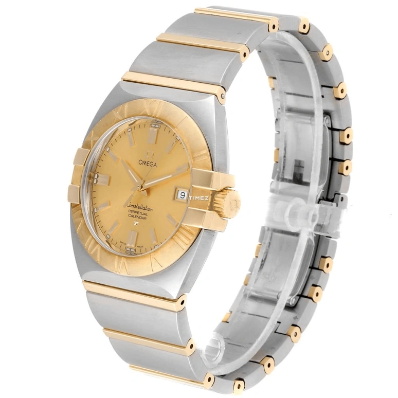 Omega,Constellation 35mm,35mm,Stainless Steel,Gold,Quartz,Perpetual Calendar,Day,1211,1211.10.00