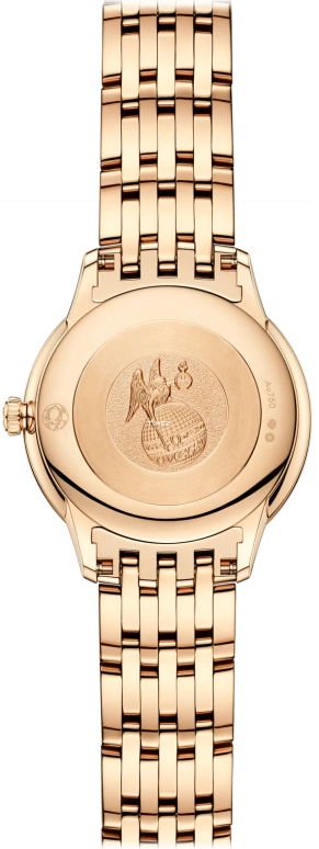 Omega,De Ville 27.50mm,27.50mm,Yellow Gold,Green,Quartz,In-house Caliber,Sapphire,Crystal Glass,434,434.55.28.60.99.001