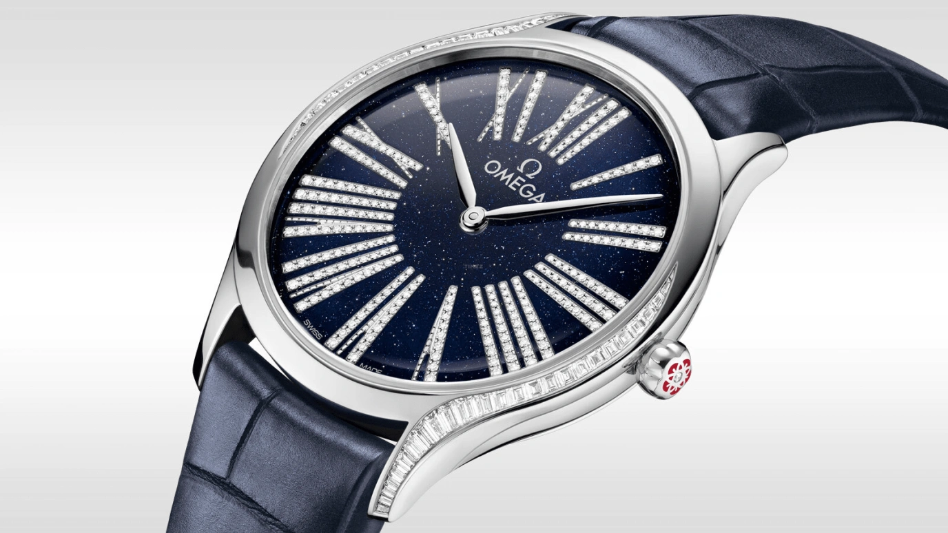 Omega,Trésor 36mm,36mm,White Gold,Blue,Quartz,Day,Zodiac Indications,428,428.58.36.60.53.001