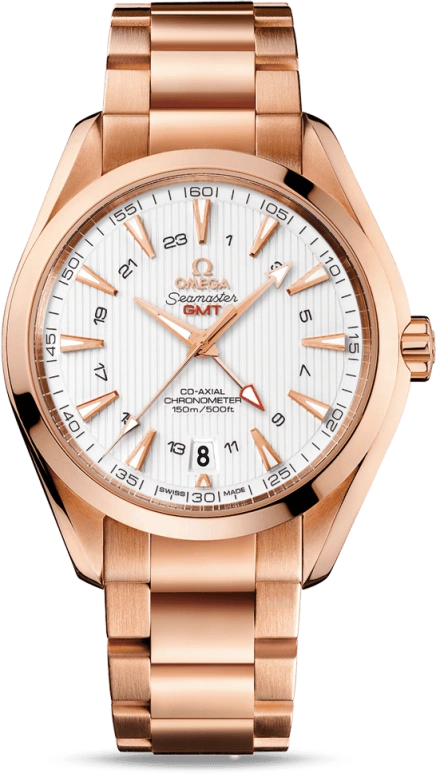 Omega,Aqua Terra 43mm,43mm,Red Gold,Silver,Automatic,Date,Co-Axial Escapement,231,231.50.43.22.02.001