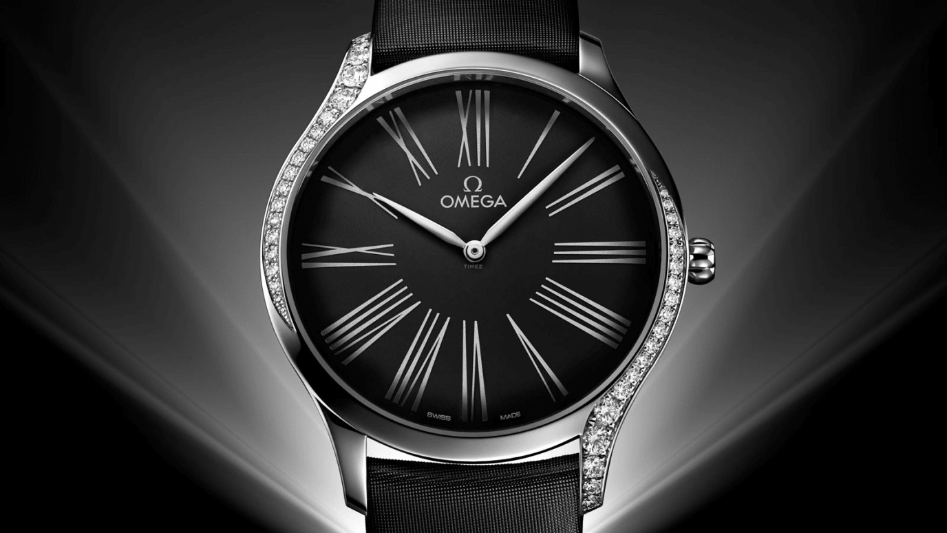 Omega,Trésor 39mm,39mm,Stainless Steel,Black,Quartz,Day,Zodiac Indications,428,428.17.39.60.01.001