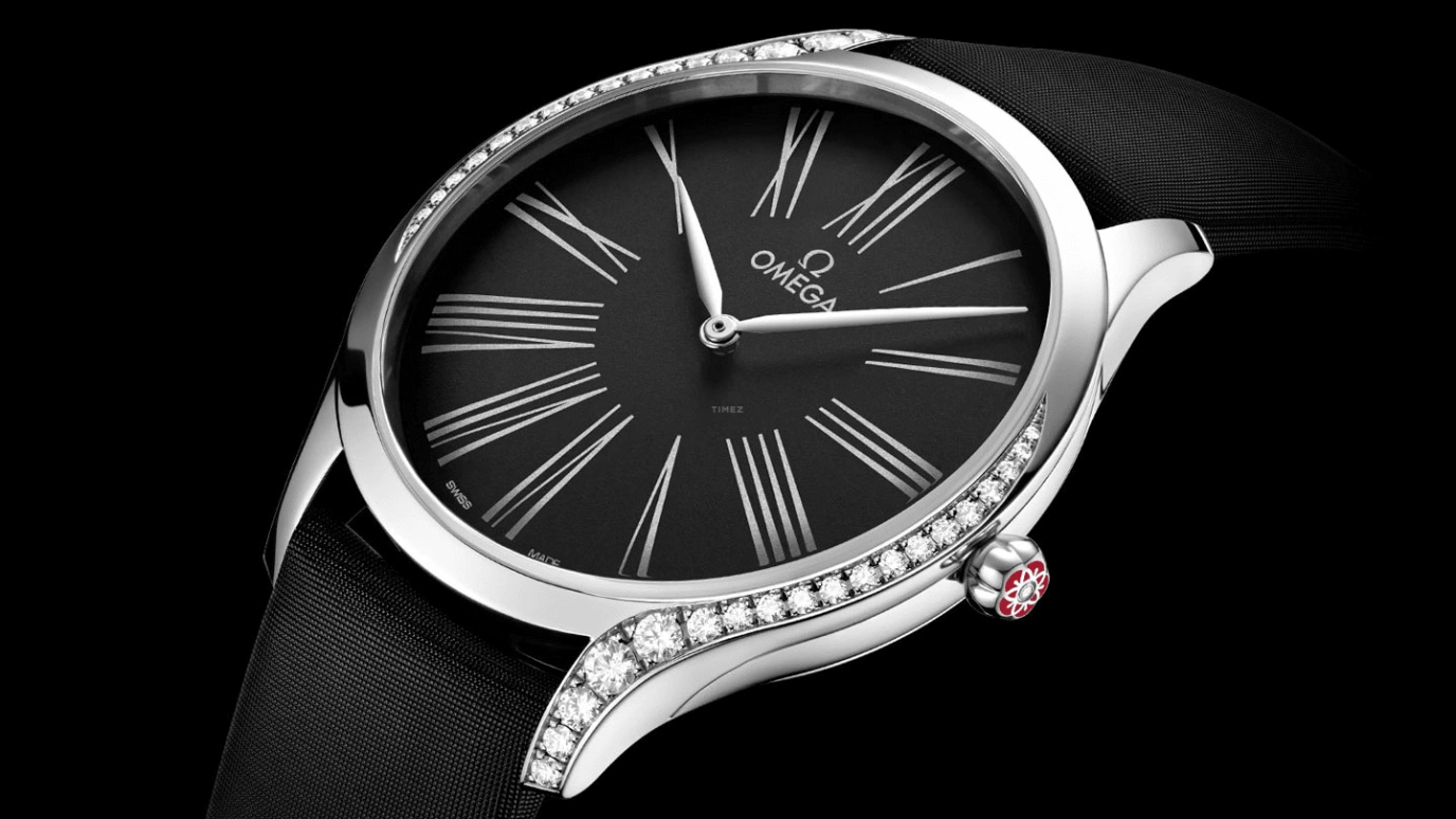 Omega,Trésor 39mm,39mm,Stainless Steel,Black,Quartz,Day,Zodiac Indications,428,428.17.39.60.01.001
