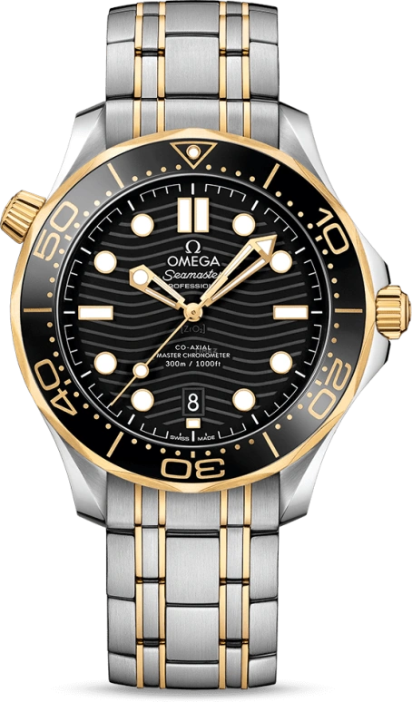 Omega,Seamaster Diver 300M 42mm,42mm,Ceramic,Yellow Gold,Stainless Steel,Black,Automatic,Date,Co-Axial Escapement,210,210.20.42.20.01.002