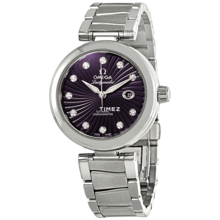 Omega,De Ville 34mm,34mm,Stainless Steel,Purple,Automatic,Day,Co-Axial Escapement,Anti-magnetic,425,425.30.34.20.60.001