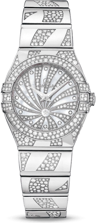 Omega,Constellation 24mm,24mm,White Gold,White,Quartz,30000hours,In-house Caliber,123,123.55.24.60.55.012