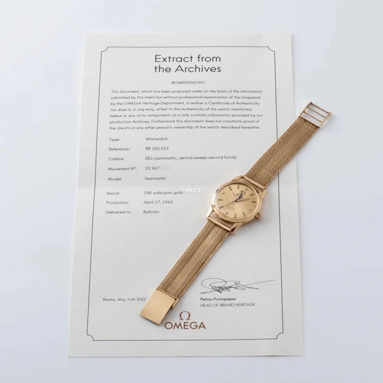 Omega,Seamaster 34mm,34mm,Pink Gold,Beige,Automatic,In-house Caliber,Round,BB,BB.165.013