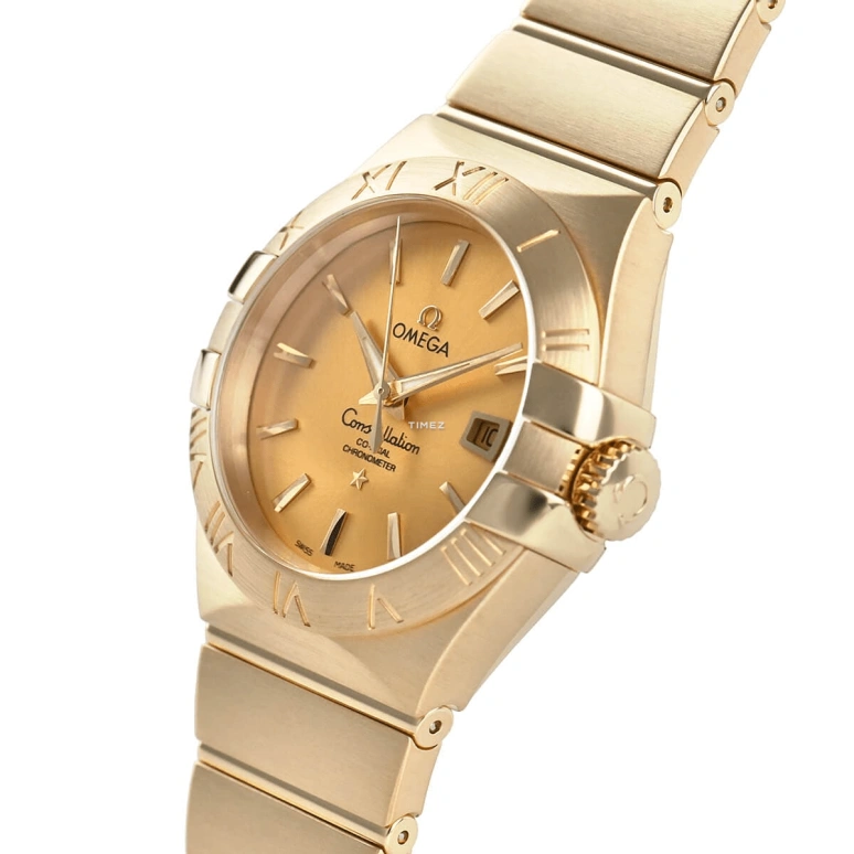 Omega,Constellation 31mm,31mm,Yellow Gold,Champagne,Automatic,Day,50hours,123,123.50.31.20.08.001