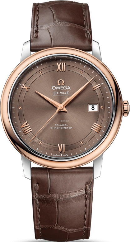 Omega,De Ville 39.50mm,39.50mm,Red Gold,Stainless Steel,Silver,Automatic,Date,Co-Axial Escapement,424,424.23.40.20.13.001