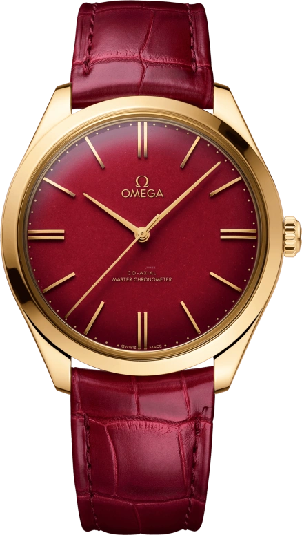 Omega,Trésor 40mm,40mm,Yellow Gold,Red,Handwound,Co-Axial Escapement,72hours,435,435.53.40.21.11.001