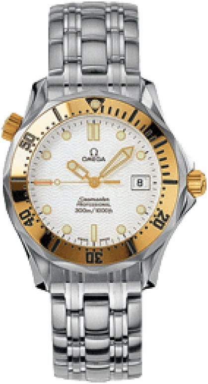 Omega,Seamaster Diver 300M 36.25mm,36.25mm,Yellow Gold,Stainless Steel,White,Quartz,Day,26280hours,2462,2462.20.00