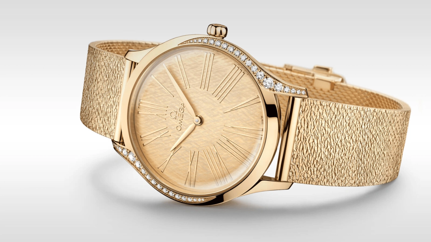Omega,Trésor 36mm,36mm,Moonshine Gold,Champagne,Quartz,Day,Zodiac Indications,428,428.55.36.60.99.001