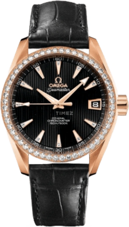 Omega,Aqua Terra 38.50mm,38.50mm,Red Gold,Black,Automatic,Day,60hours,231,231.58.39.21.51.001