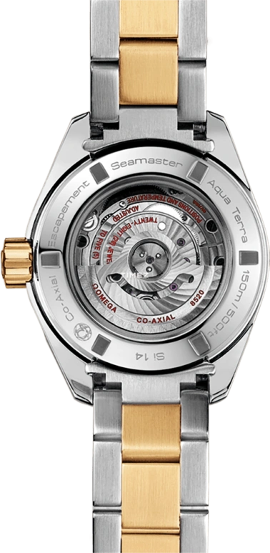 Omega,Aqua Terra 30mm,30mm,Yellow Gold,Stainless Steel,Grey,Automatic,Day,50hours,231,231.20.30.20.06.002