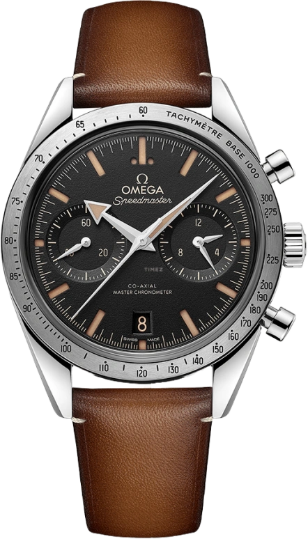 Omega,Speedmaster (Non-Moonwatch) 40.50mm,40.50mm,Stainless Steel,Black,Handwound,Chronograph,Date,Co-Axial Escapement,Column Wheel,60hours,In-house Caliber,332,332.12.41.51.01.001
