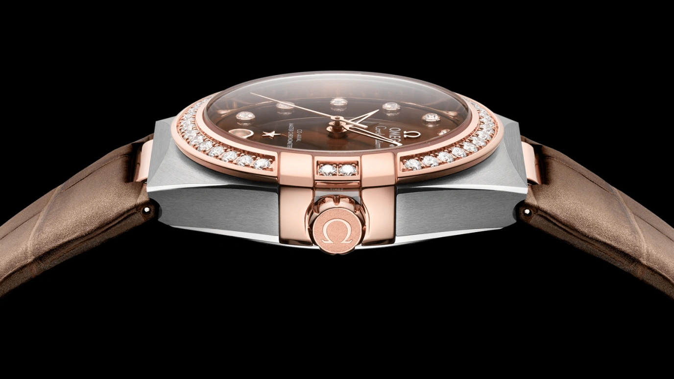 Omega,Constellation 36mm,36mm,Sedna Gold,Stainless Steel,Brown,Automatic,Date,Co-Axial Escapement,131,131.28.36.20.63.001