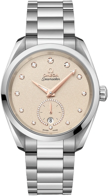 Omega,Aqua Terra 38mm,38mm,Stainless Steel,Beige,Automatic,Date,Co-Axial Escapement,220,220.10.38.20.59.001