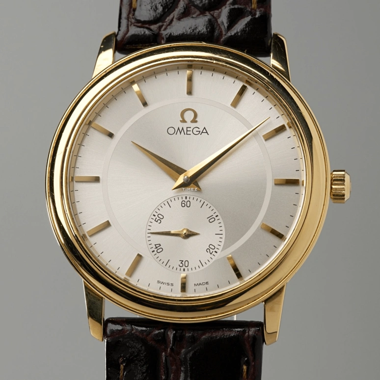 Omega,De Ville 34mm,34mm,Yellow Gold,Silver,White,Handwound,In-house Caliber,Sapphire,125,125.0050