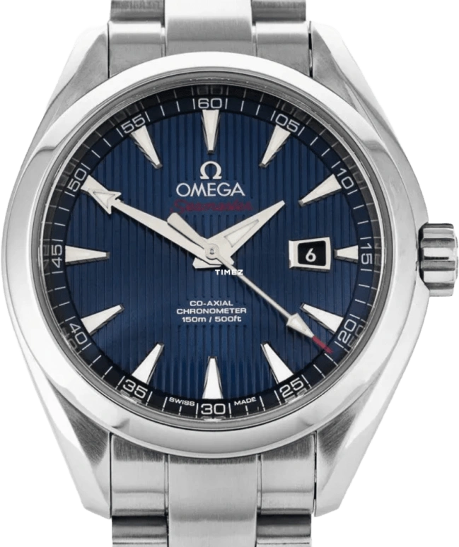 Omega,Aqua Terra 34mm,34mm,Stainless Steel,Blue,Automatic,Day,50hours,522,522.10.34.20.03.001