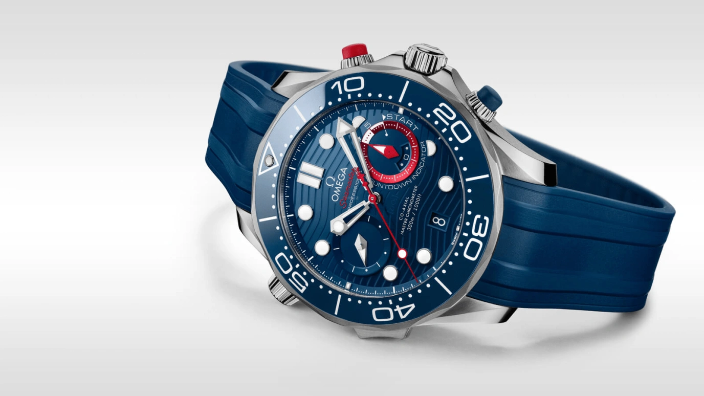 Omega,Seamaster Diver 300M 44mm,44mm,Stainless Steel,Blue,Automatic,Chronograph,Date,Co-Axial Escapement,Column Wheel,60hours,In-house Caliber,210,210.30.44.51.03.002