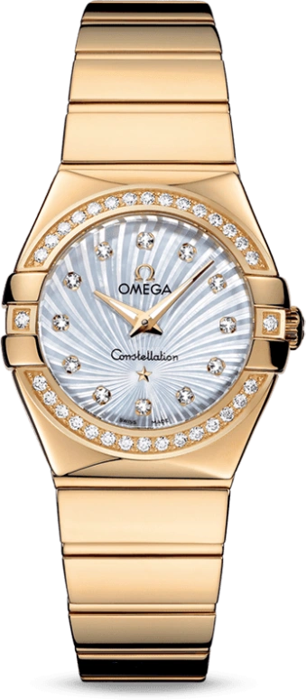 Omega,Constellation 27mm,27mm,Yellow Gold,White,Quartz,30000hours,In-house Caliber,123,123.55.27.60.55.007