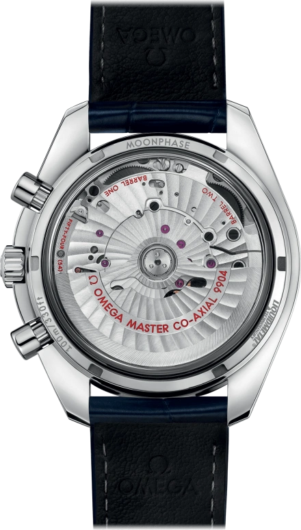 Omega,Speedmaster Moonwatch 44.25mm,44.25mm,Ceramic,Stainless Steel,Blue,Automatic,Chronograph,Moonphase,Day,304,304.33.44.52.03.001