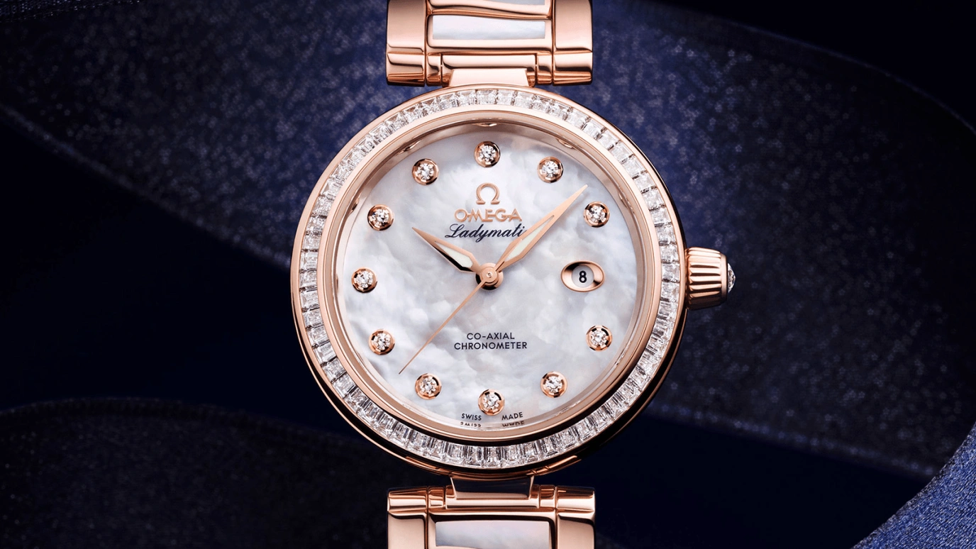 Omega,LadyMatic 34mm,34mm,Sedna Gold,White,Automatic,Date,Co-Axial Escapement,425,425.65.34.20.55.007